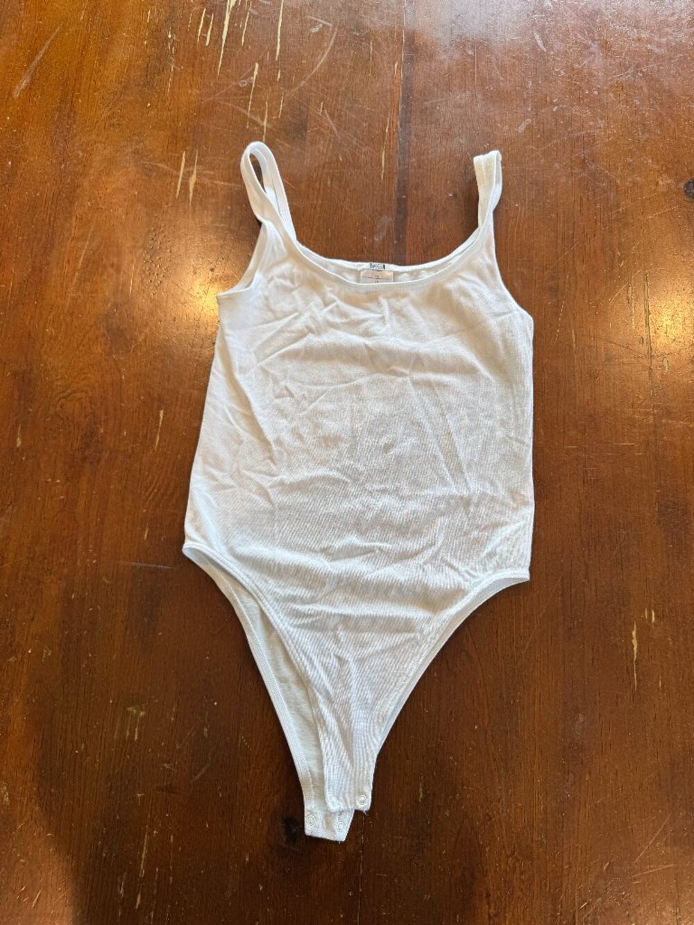 Wolford White Stretch Bodysuit XS Minimal Snap Bottom